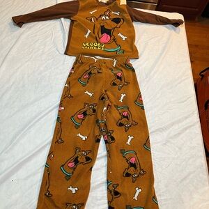 Scooby-Doo Brown Kids Pajamas set excellent condition size 6